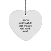 Medical Assistant Gifts by Day, Heart Ornament by Night, Funny Christmas Memorable Present for Medical Assistant Friends and Family - Image 1